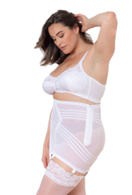 Корсетный пояс сильной коррекции со специальной вставкой на животе (Размер: 5X) (Цвет: белый)