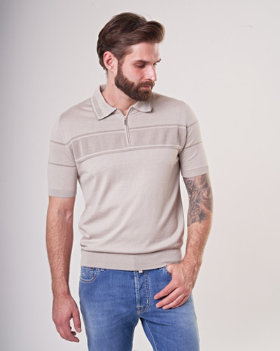 Поло с короротким рукавом на молнии Atelier Portofino