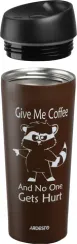 Ardesto Travel mug Coffee time Raccoon 450 ml, s/s, brown