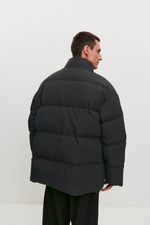 Пуховик удлиненный без капюшона | graphite