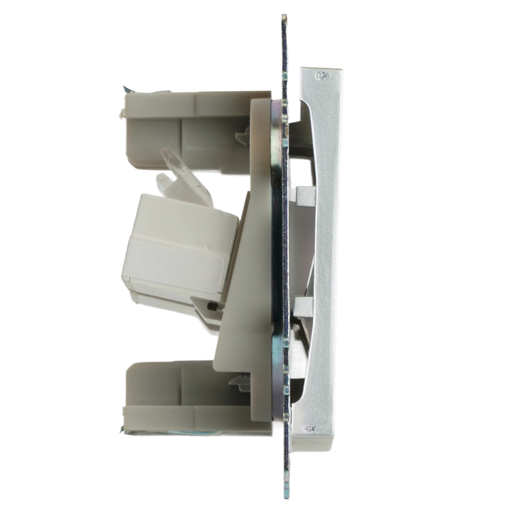 Розетка компьютерная 2-местная RJ-45 (механизм) STEKKER GLS00-7109-03 , серия Катрин, серебро 50005