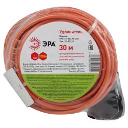 Удлинитель силовой ЭРА UPx-1e-3x0.75-30m в бухте c заземлением 1 розетка 30м ПВС 3х0.75мм2