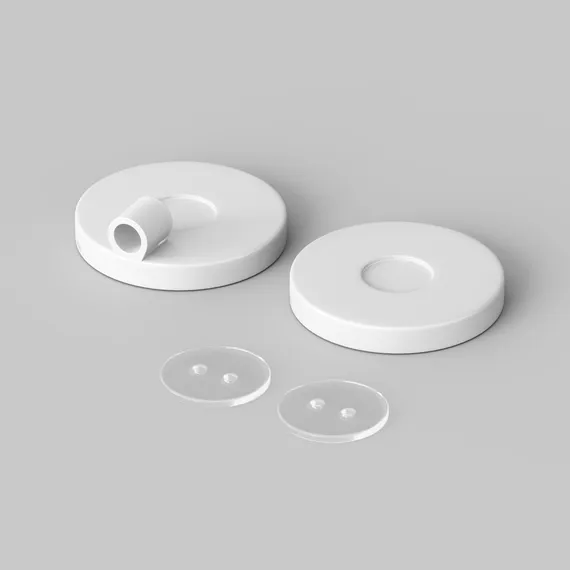 Комплект силиконовых заглушек боковой круглого неона 360° D25 Led Strip 201143