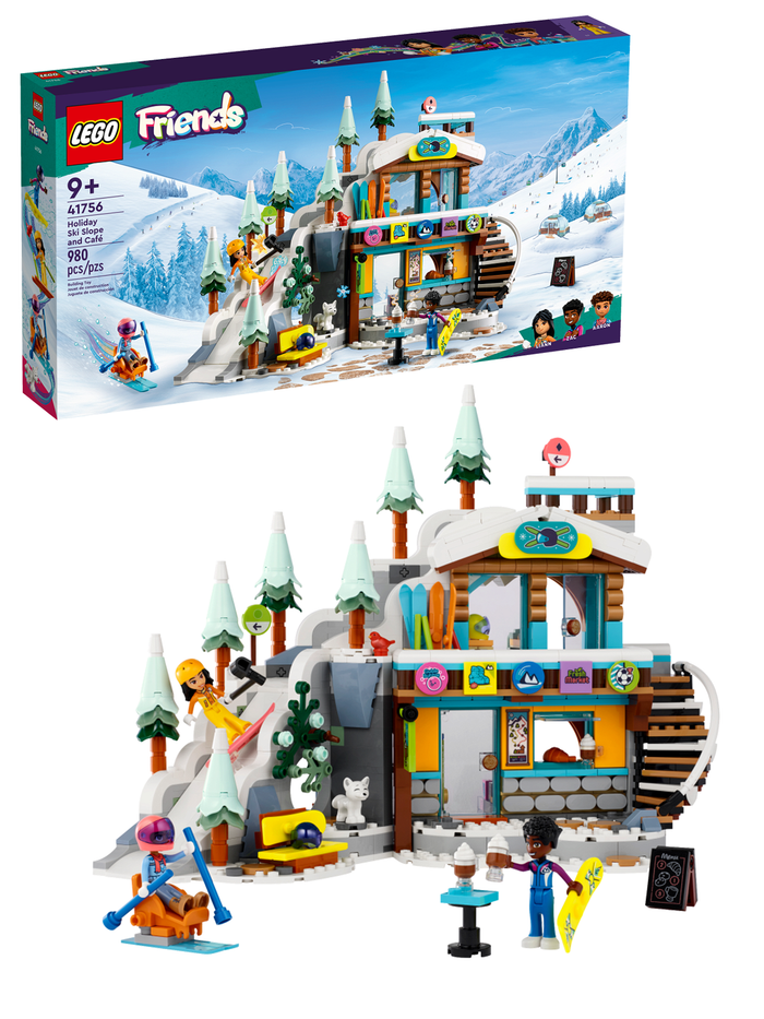 LEGO Friends 41756 Лего Лыжная трасса и кафе, зимний курорт с минифигурками, набор для игры, оригинал LEGO