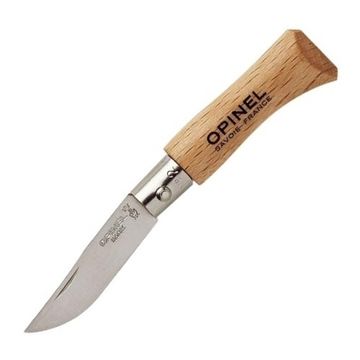 Складной нож Opinel №2, нержавеющая сталь, рукоять из бука c клинком из стали Sandvik™ 12С27, рукоять дерево (Бук)