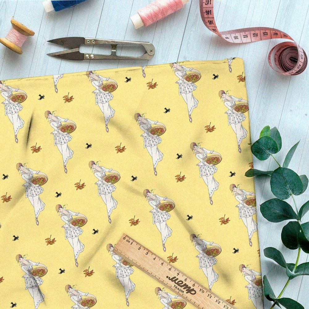 Ткань премиум сатин посторальная фантазия