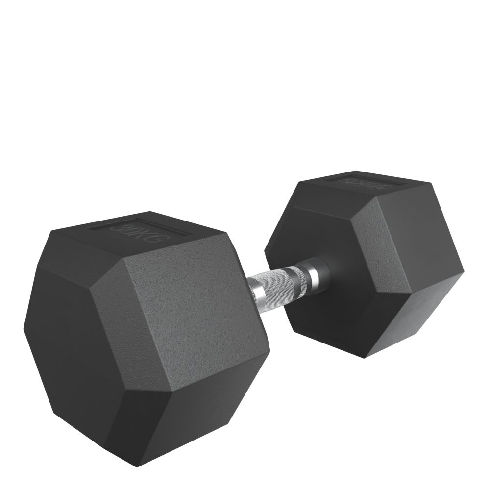 Гантель гексагональная UNIX Fit обрезиненная 30 кг, 2 шт.