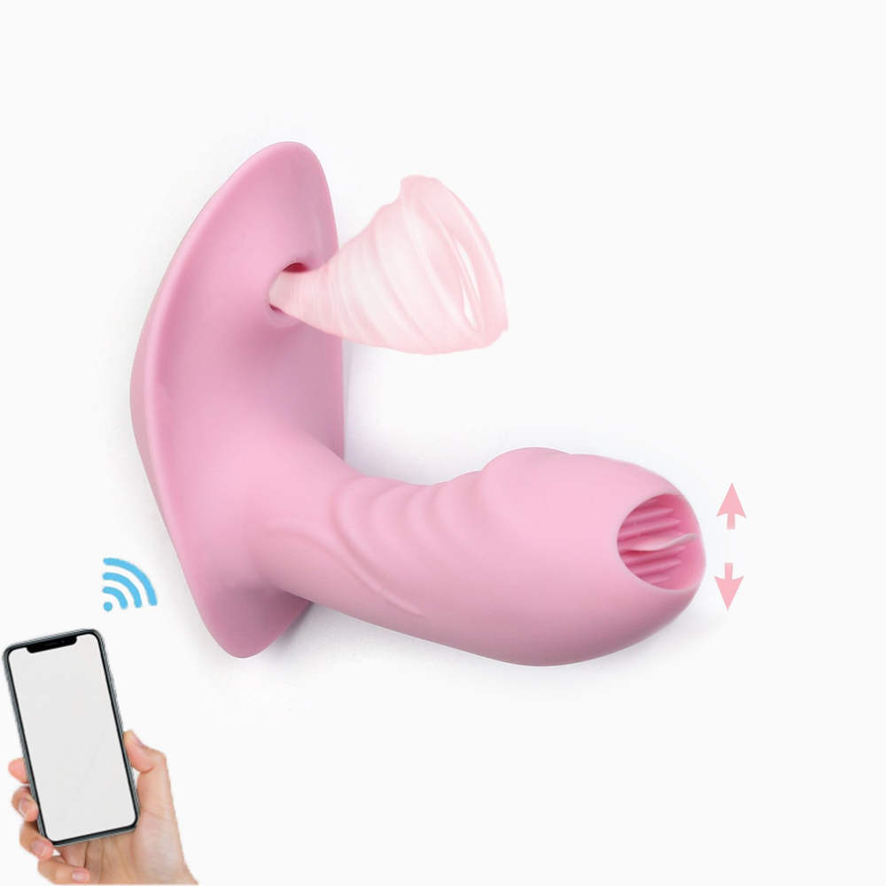 Розовый вибромассажер с вакуум-волновой стимуляцией (Цвет: розовый)