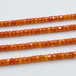 Фианит, рондель с огранкой, цвет оранжевый, размер около 3,1*2,3 мм, цена за нить 38 см (около 165 шт)