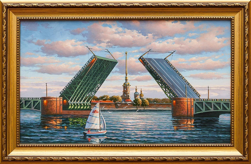Картина маслом "Дворцовый мост" Гафиатуллин