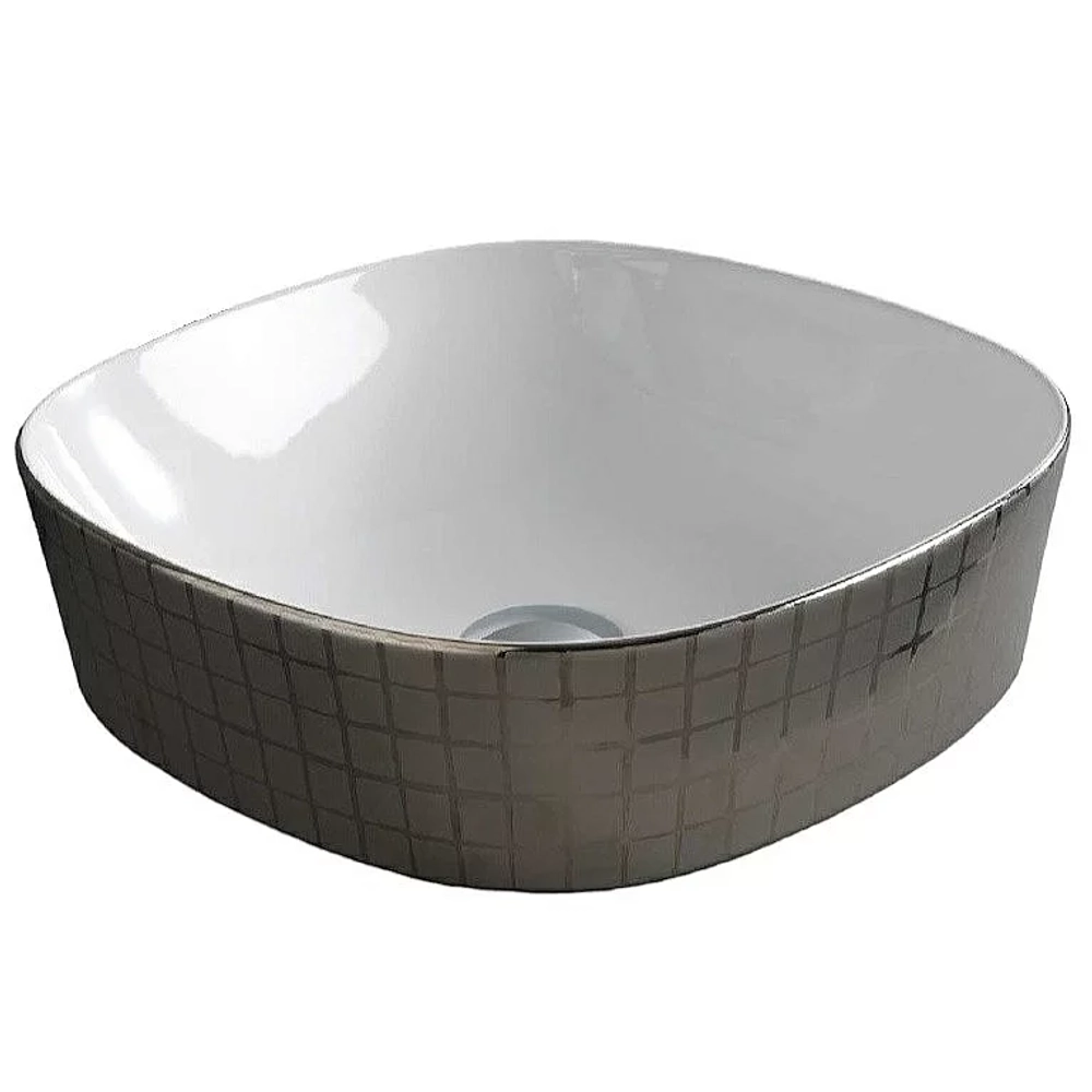 Раковина накладная Artceram Ghost 42 GHL001 01 58 mosaico platino*0 платина