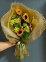 Букет "Сельский" из Дуантусов, Гелиантуса, Брассика