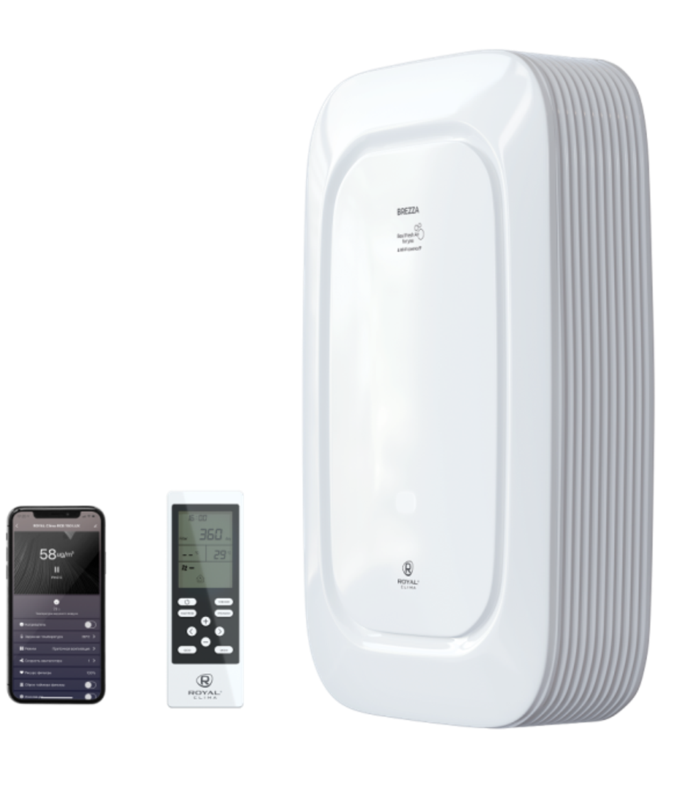Приточно-очистительный комплекс ROYAL CLIMA BREZZA RCB 150 LUX + EH-1000