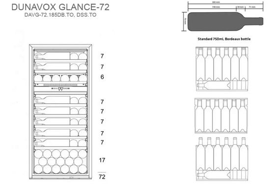 Винный холодильник Dunavox DAVG-72.185DSS.TO