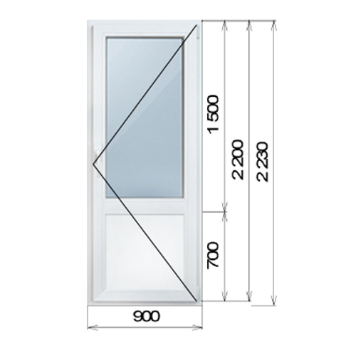 Дверь из ПВХ 2200 х 900