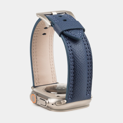 Ремешок для Apple Watch Ultra 49mm из кожи Saffiano синего цвета
