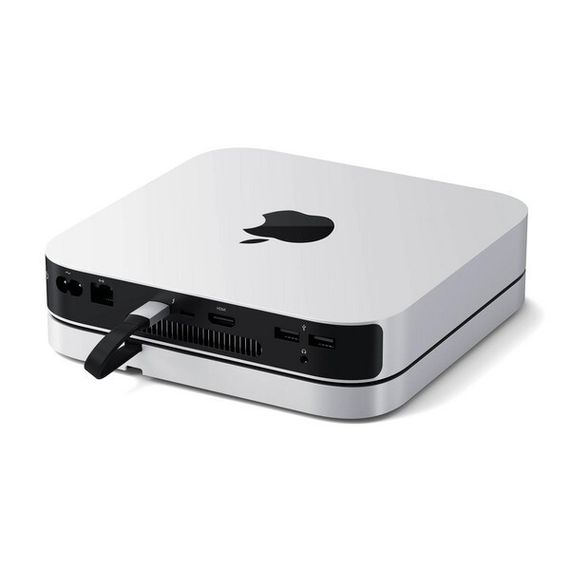 USB-Хаб-подставка Satechi Stand &amp; Hub для Mac Mini/Studio с отсеком для SSD (ST-GMMSHS) серебристый