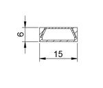 Накладной алюминиевый анодированный профиль,   15х6х2000. В комплекте матовый экран,  2 торцевые заглушки, Серия:DN8ALE