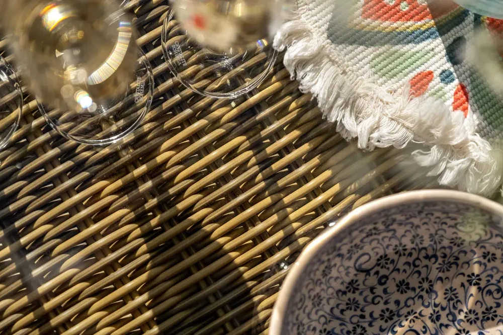 "Капри" трансформирующаяся лаунж-зона из искусственного ротанга, цвет соломенный