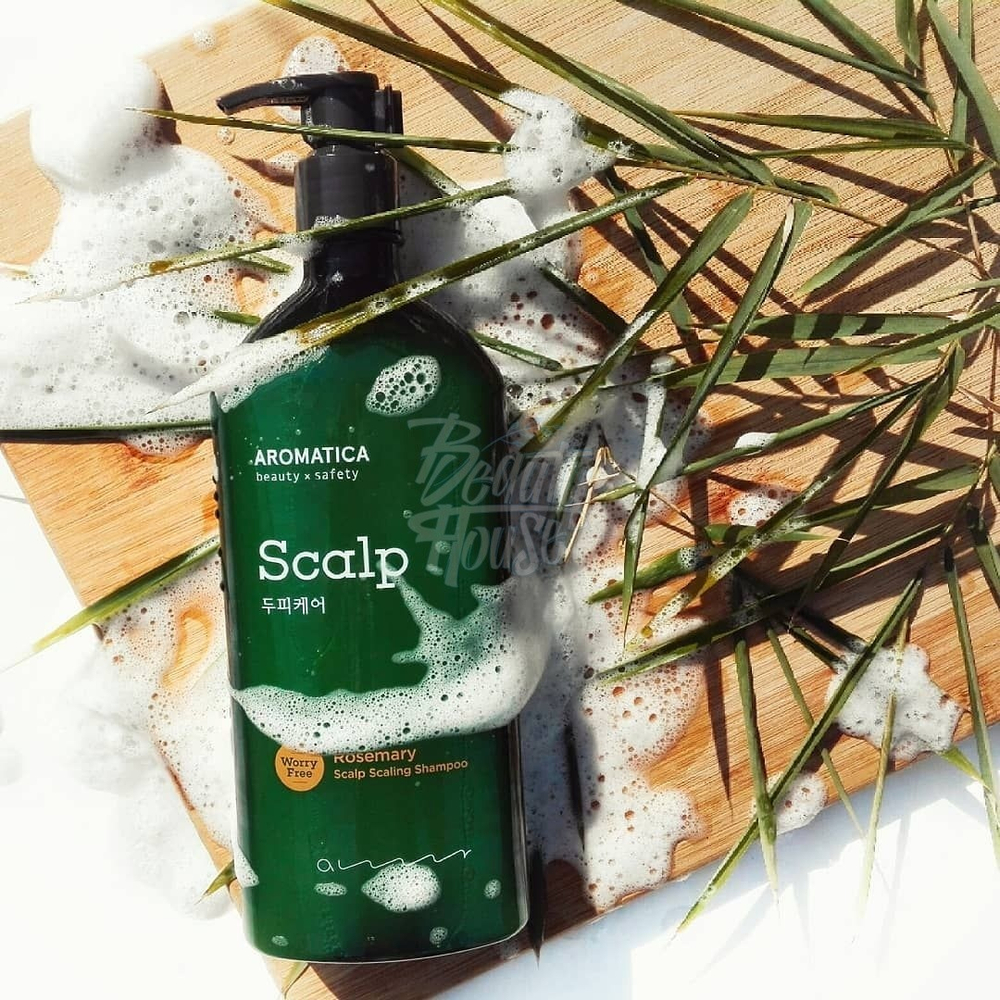Aromatica rosemary scalp scaling shampoo - Бессульфатный укрепляющий шампунь с розмарином