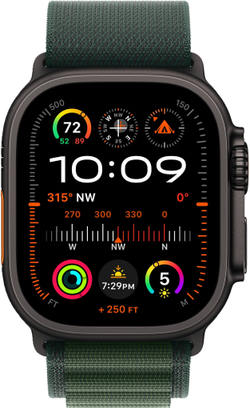 Apple Watch Ultra 2 49mm Alpine Loop Dark Green / Black Titanium Case