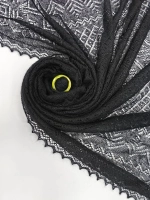 Оренбургский пуховый платок-паутинка А140-07 черный