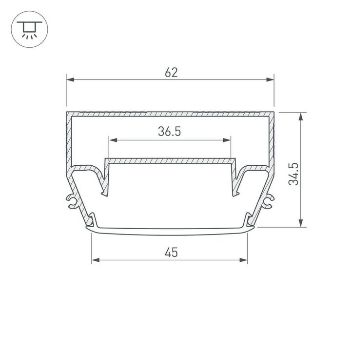 Профиль Arlight STRETCH-S-50-CEIL-CENTER-2000 040700
