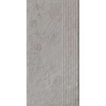Paradyz Carrizo Grey - Ступень простая структурная с насечками 300x600