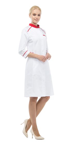 Халат женский "Редлайн" LL1112 (белый/красный)