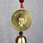 Подвеска металл, текстиль "Будда на монете" 37 см.