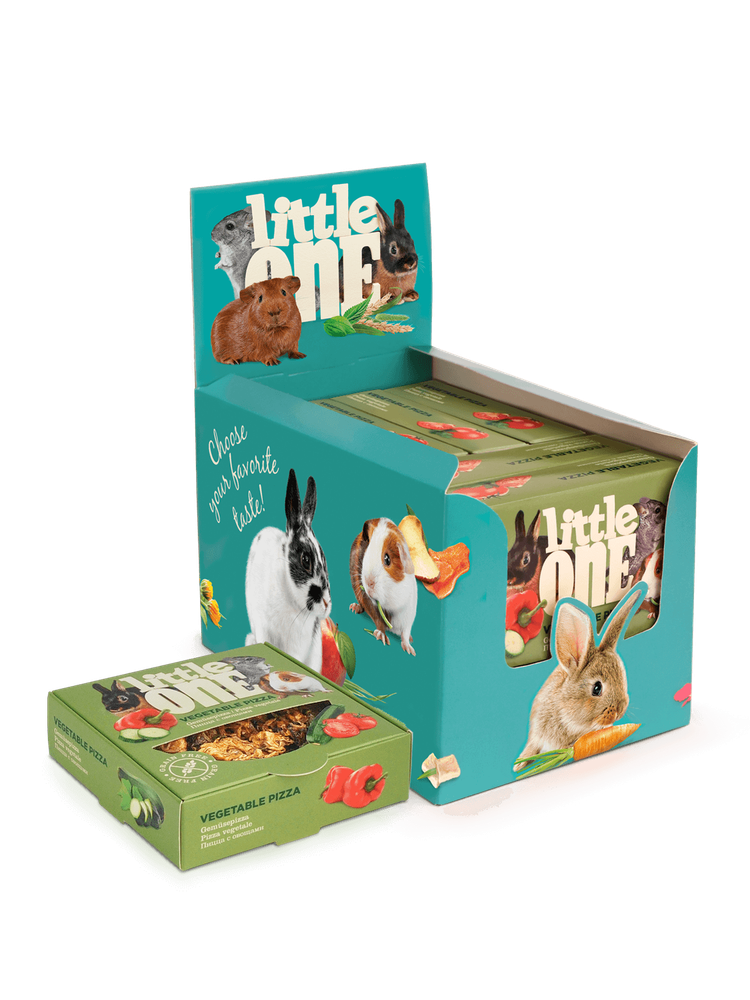 Little one лакомство-игрушка для всех видов грызунов пицца с овощами