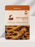 FARMSTAY - МАСКА ТКАНЕВАЯ ДЛЯ ЛИЦА С ЭКСТРАКТОМ КРАСНОГО ЖЕНЬШЕНЯ VISIBLE DIFFERENCE MASK SHEET RED GINSENG, 23 ML