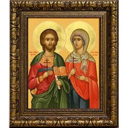 Адриан и Наталия Никомидийские Святые мученики. Икона на холсте.