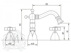 Смеситель для биде на 3 отв. Migliore Princeton ML.PRN-825 схема