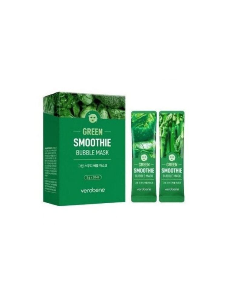 Кислородная маска-смузи зеленый коктейль VEROBENE Green Smoothie Bubble Mask 5 гр