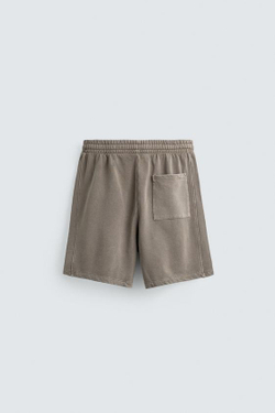 ZARA БАЗОВЫЕ ШОРТЫ-ДЖОГГЕРЫ С ЭФФЕКТОМ ПОТЕРТОСТИ, СЕРЫЙ