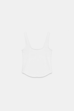 ZARA ТОП В РУБЧИК НА БРЕТЕЛЯХ, БЕЛЫЙ