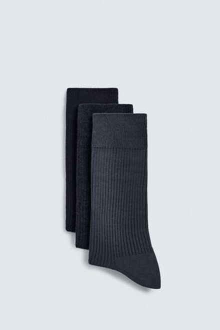 ZARA НАБОР ИЗ ТРЕХ ПАР НОСКОВ В РУБЧИК, РАЗНОЦВЕТНЫЙ