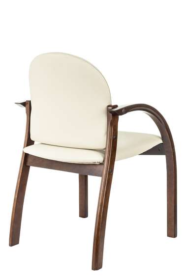 Стул Бюрократ ДЖУНО светло-бежевый эко.кожа на ножках дерево