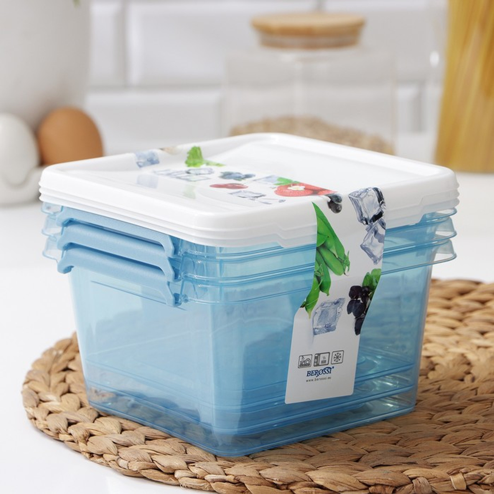 Набор контейнеров Monaco, 1,1 л, небесно-голубой