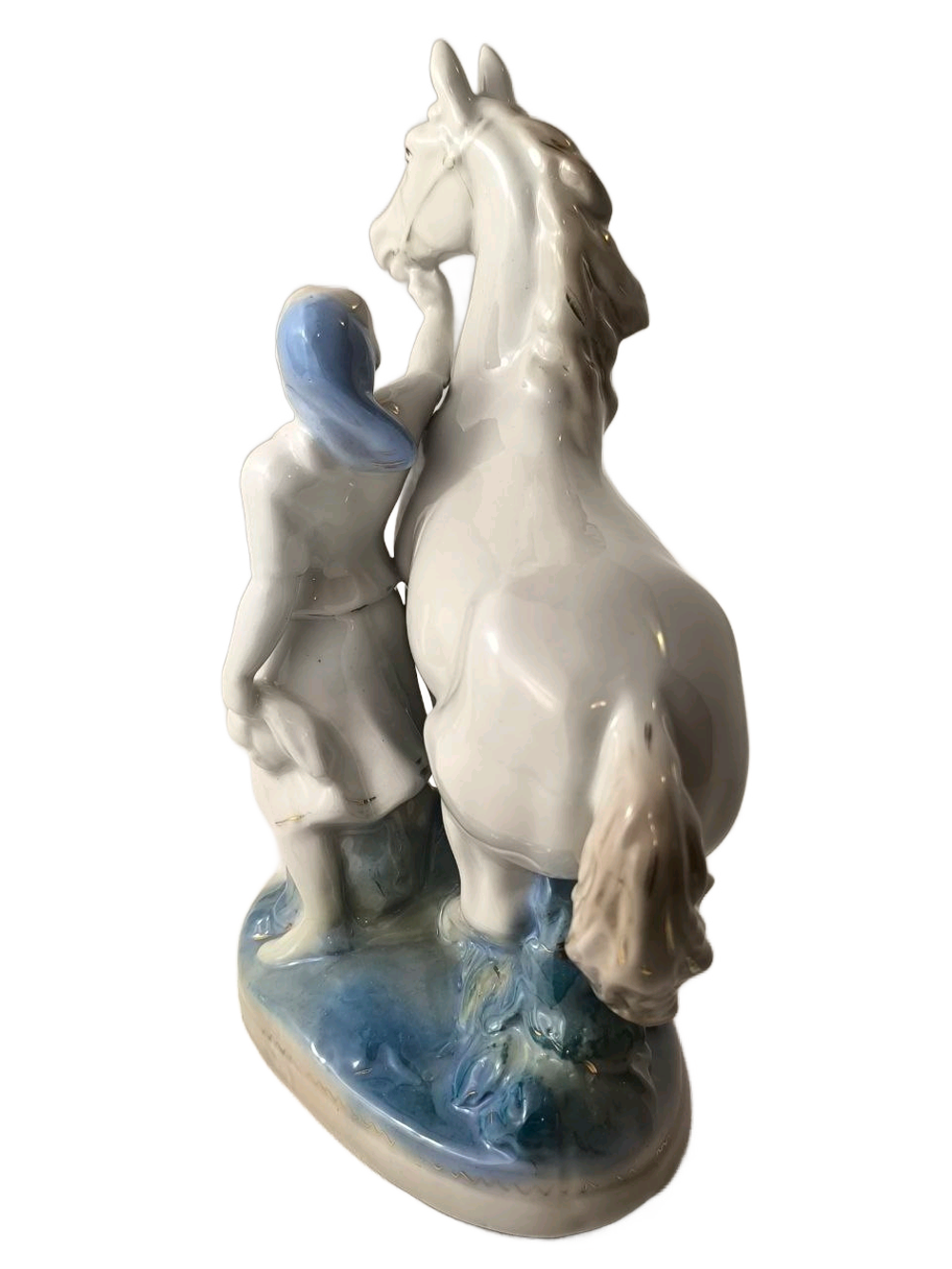 Фарфоровая статуэтка "Колхозница с конем" 1950-1960 гг. (2)