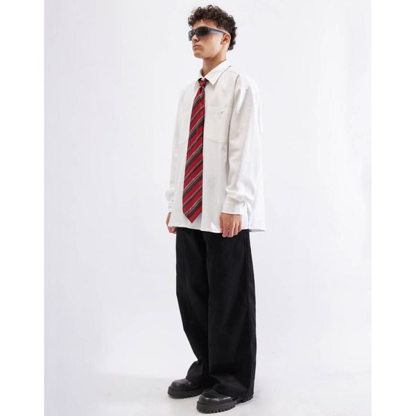 Рубашка из хлопка плотная белая - фото 4