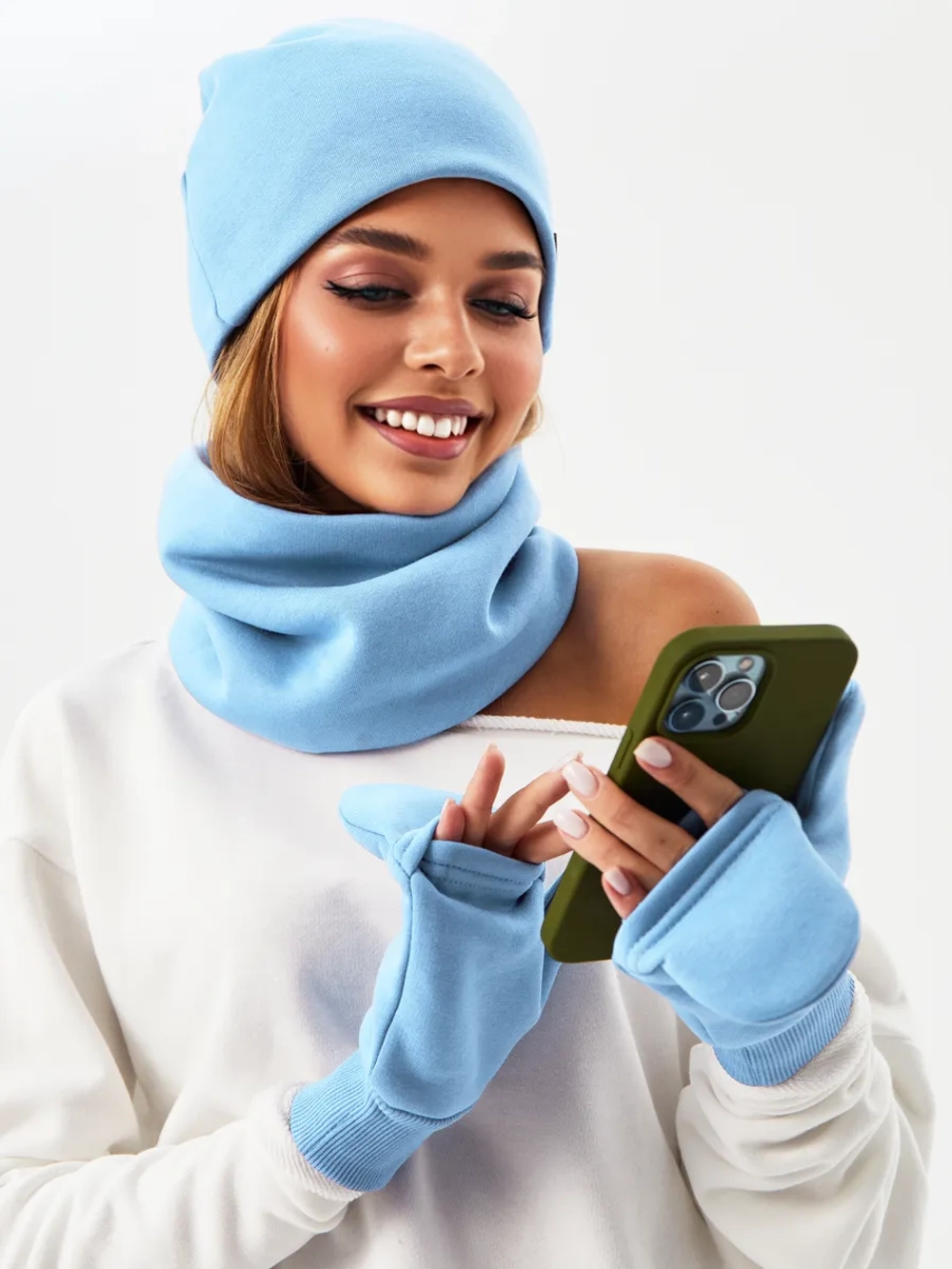 Рукавички-трансформеры из футера с начесом