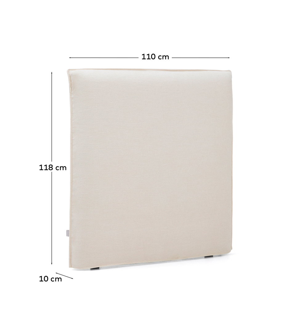 Изголовье кровати Jaira из белого шенилла со съемным чехлом для кроватей шириной до 90 см