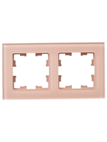 BRITE Рамка 2-местная РУ-2-2-БрП стекло персиковый матовый IEK
