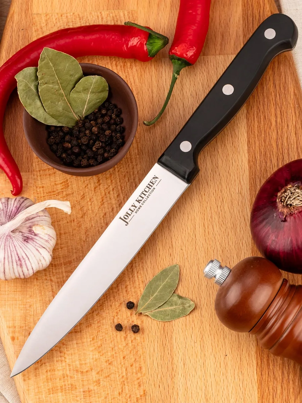 Нож кухонный Jolly Kitchen Classic, 155 мм, черный