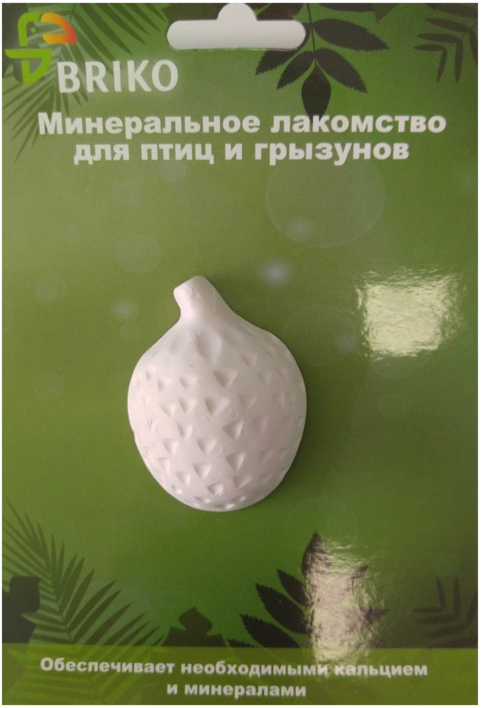Минеральное лакомство клубника для птиц и грызунов 3,5*7,5см.
