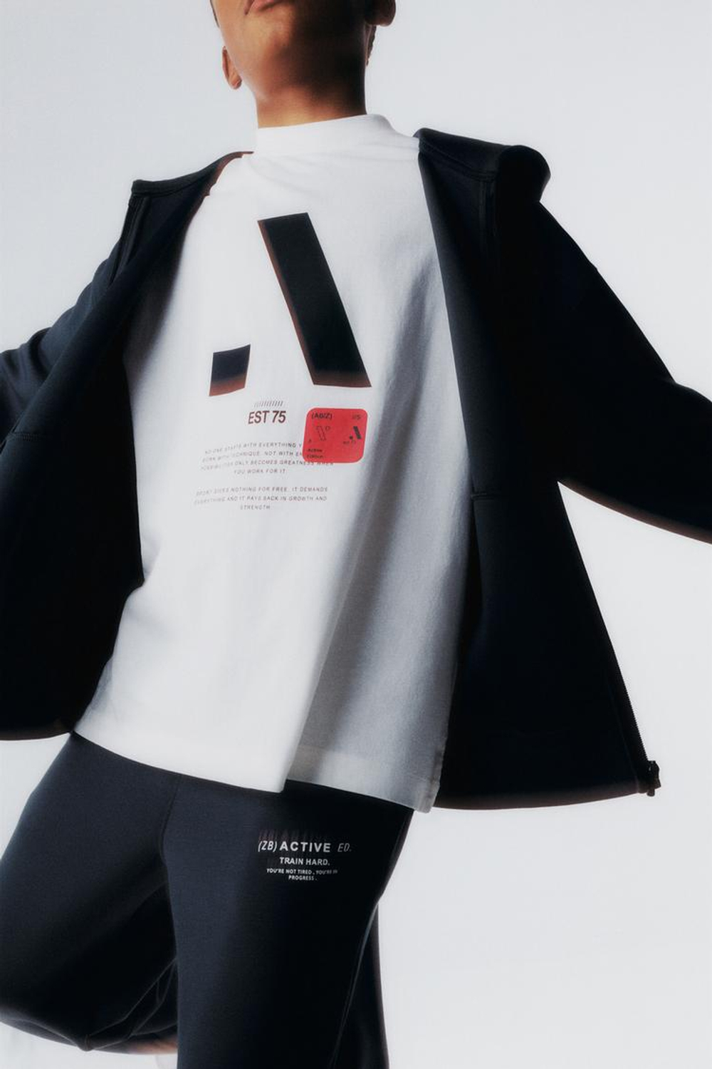 ZARA ХУДИ В СПОРТИВНОМ СТИЛЕ, АНТРАЦИТОВО-СЕРЫЙ