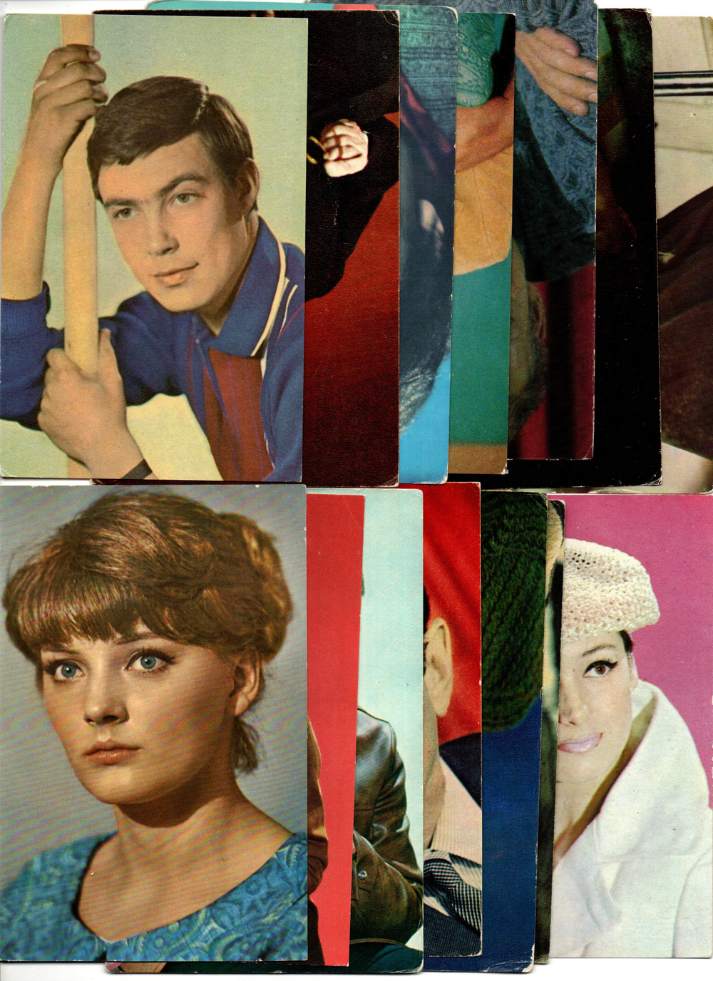 №37 Открытки Артисты и актёры СССР 1970–1980-е г. 25 штук. Цветные, чистые, без повторов
