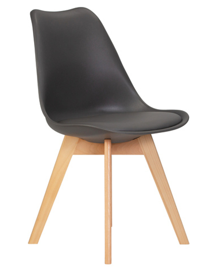 Стул обеденный DOBRIN JERRY SOFT, ножки светлый бук, цвет сиденья темно-серый (G-04)